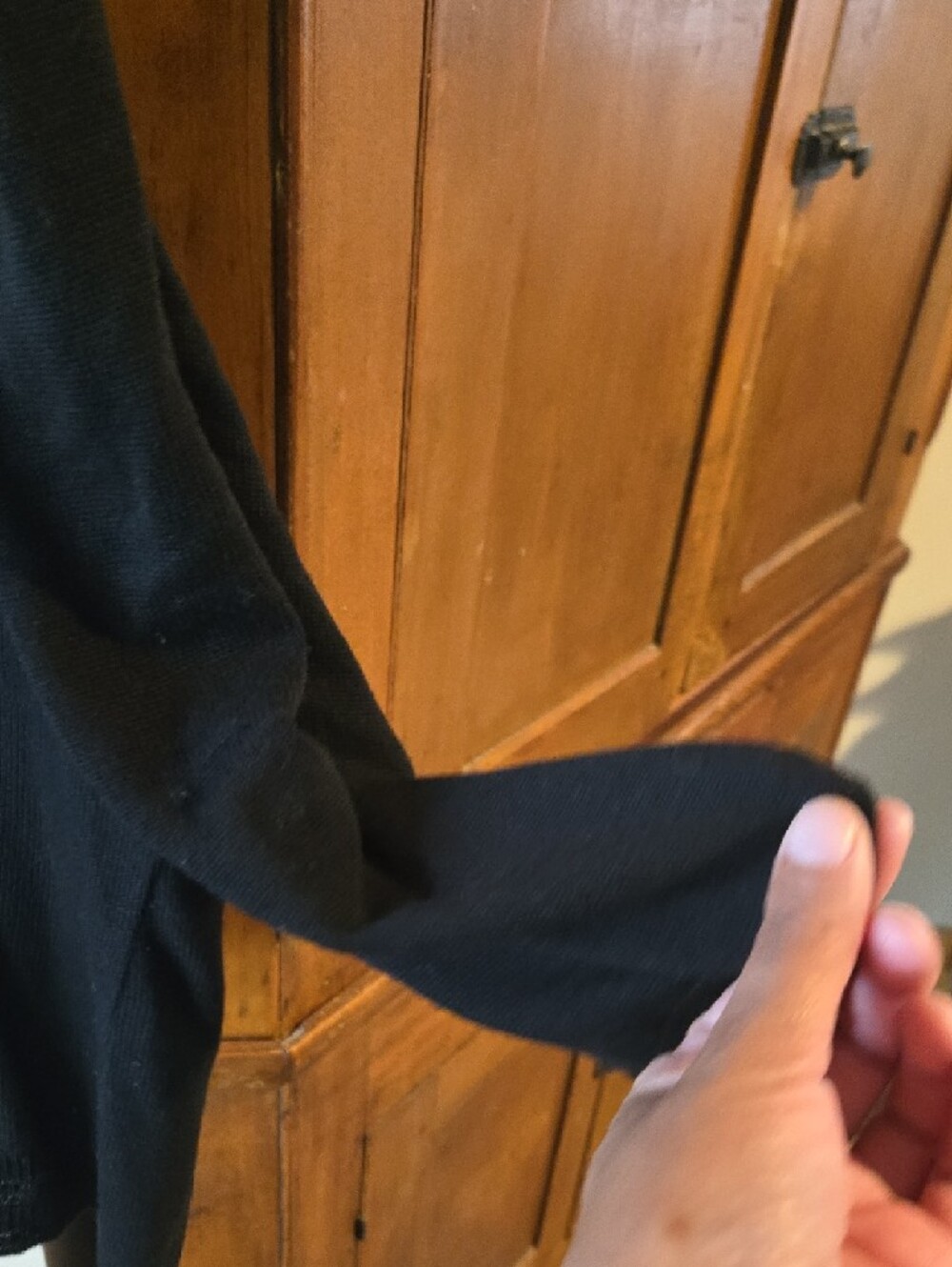 Christopher & Banks Black Open-Front Rib-Trim Cardigan - Picture 4 of 4